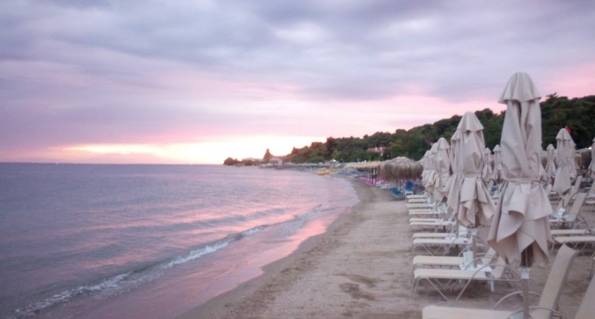 sunset psakoudia beach