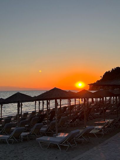 siviri sunset with sunbeds